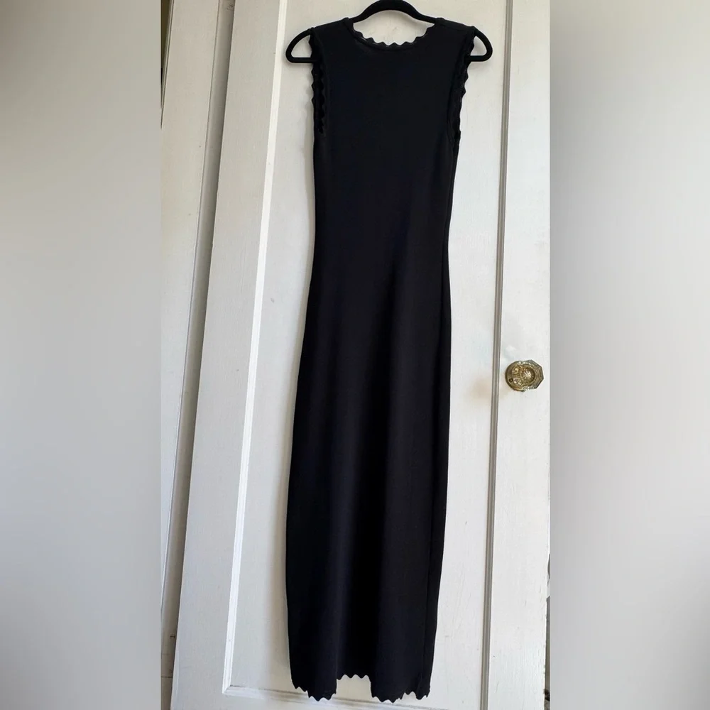 Zara Scalloped Knit Sleeveless Bodycon Midi Dress - Picture 3 of 10